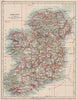 IRELAND. Showing counties. Undersea telegraph cables.  JOHNSTON 1900 old map
