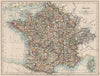 FRANCE. German Alsace & Lorraine. Undersea telegraph cables. JOHNSTON 1900 map