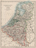 BENELUX.Netherlands Belgium Luxemburg. Holland.  JOHNSTON 1900 old antique map