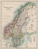 SCANDINAVIA. Sweden Norway.Railways Undersea telegraph cables. JOHNSTON 1900 map
