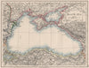 BLACK SEA. Russia Turkey Crimea Romania Bulgaria Kutais. JOHNSTON 1900 old map