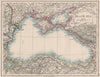 BLACK SEA. Russia Turkey Crimea Romania Bulgaria Kutais. JOHNSTON 1900 old map