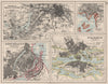 EUROPEAN CITIES. Berlin Copenhagen Stockholm Christiania/Oslo. JOHNSTON 1900 map