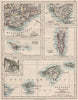 EUROPE.Balearic islands.Heligoland Gibraltar Andorra Riviera.JOHNSTON 1900 map