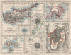 CYPRUS HONG KONG TOKYO PEKING JERUSALEM. City plans. Anzhu islands  1900 map