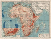 AFRICA PHYSICAL. Relief ocean depths rivers. JOHNSTON 1900 old antique map