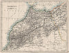 MOROCCO. Showing Atlas mountains rivers towns. Marrakech. JOHNSTON 1900 map