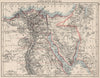 LOWER EGYPT & SINAI. Provinces. Nile valley/delta. Railways.  JOHNSTON 1900 map