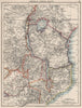 COLONIAL EAST AFRICA. German/British/Portuguese East Africa. Tanzania 1900 map
