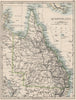 QUEENSLAND. State map Brisbane Gold Coast Railways. Australia. JOHNSTON 1900