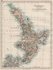 NORTH ISLAND NEW ZEALAND. Showing counties telegraph cables. JOHNSTON 1900 map