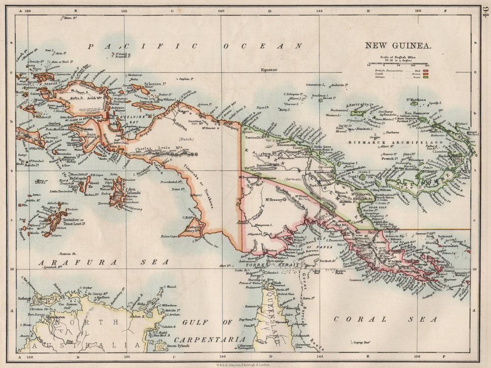 COLONIAL NEW GUINEA. Kaiser Wilhelm Land. British & Dutch New Guinea  1900 map