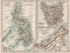 EAST ASIA. Philippines Tasmania North Borneo Brunei Sarawak. JOHNSTON 1900 map