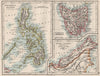EAST ASIA. Philippines Tasmania North Borneo Brunei Sarawak. JOHNSTON 1900 map