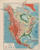 NORTH AMERICA PHYSICAL. Relief. Key mountains heights. Ocean depths  1900 map