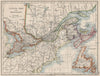 EASTERN CANADA. Ontario Quebec Maritime Provinces NB PE NS.  JOHNSTON 1900 map