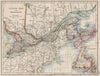 EASTERN CANADA. Ontario Quebec Maritime Provinces NB PE NS.  JOHNSTON 1900 map