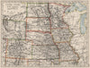 USA PLAINS STATES. Iowa Minnesota Kansas NE ND SD Colorado. JOHNSTON 1900 map