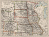 USA PLAINS STATES. Iowa Minnesota Kansas NE ND SD Colorado. JOHNSTON 1900 map