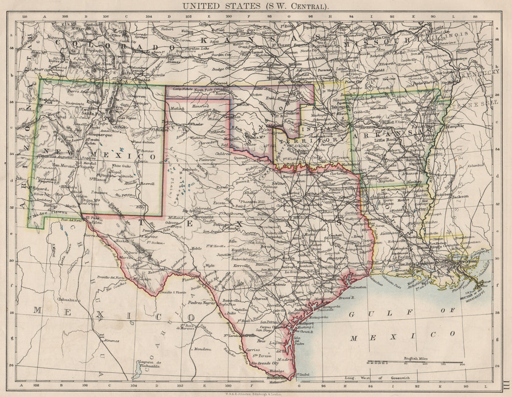 USA SOUTH CENTRAL.Texas.Proposed state of Oklahoma inc Indian Territory 1900 map