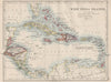 WEST INDIA ISLANDS. Caribbean Lucayas Caribbee Cuba. JOHNSTON 1900 old map