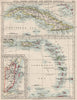 CARIBBEAN ISLANDS.Cuba British Honduras Caribbee/Windward. JOHNSTON 1900 map