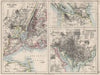 US CITIES/NICARAGUA CANAL.New York & Washington plans.  JOHNSTON 1900 old map
