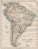 SOUTH AMERICA. Bolivia includes Acre, now in Brazil. JOHNSTON 1900 old map