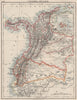 ANDEAN STATES. Colombia Ecuador Panama. States. South America. JOHNSTON 1900 map