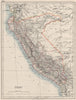PERU. Border as before Peru-Ecuador war (1941). JOHNSTON 1900 old antique map