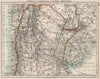 URUGUAY PARAGUAY NORTH ARGENTINA. River Plate States Chile. JOHNSTON 1900 map