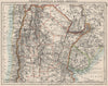 URUGUAY PARAGUAY NORTH ARGENTINA. River Plate States Chile. JOHNSTON 1900 map