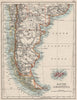 PATAGONIA. Southern Argentina & Chile. Falkland Islands. JOHNSTON 1900 old map
