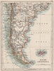 PATAGONIA. Southern Argentina & Chile. Falkland Islands. JOHNSTON 1900 old map