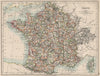 FRANCE. German Alsace & Lorraine. Undersea telegraph cables. JOHNSTON 1903 map