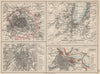 EUROPEAN CITIES. Environs of Paris Brussels Amsterdam Geneva.JOHNSTON 1903 map