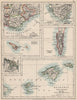 EUROPE.Balearic islands.Heligoland Gibraltar Andorra Riviera.JOHNSTON 1903 map