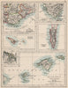 EUROPE.Balearic islands.Heligoland Gibraltar Andorra Riviera.JOHNSTON 1903 map