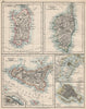 MEDITERRANEAN ISLANDS. Sardinia Corsica Venice Sicily Venezia. JOHNSTON 1903 map