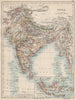 BRITISH INDIA. Showing states. Burma Nepal Bhutan Ceylon.  JOHNSTON 1903 map