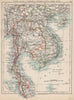 INDOCHINA.Siam with British & French spheres. Burma Cambodia Anam  1903 map
