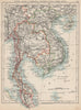 INDOCHINA.Siam with British & French spheres. Burma Cambodia Anam  1903 map
