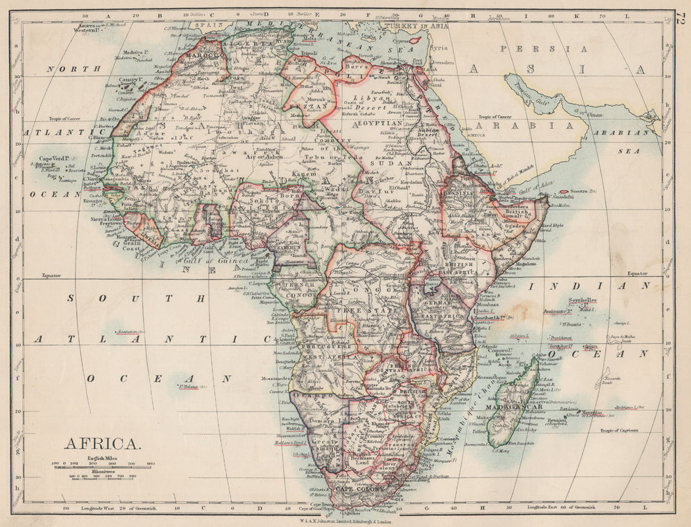COLONIAL AFRICA. British East/Central/South Africa. Bechuanaland  1903 old map