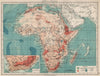 AFRICA PHYSICAL. Relief ocean depths rivers. JOHNSTON 1903 old antique map
