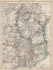 COLONIAL EAST AFRICA. German/British/Portuguese East Africa. Tanzania 1903 map