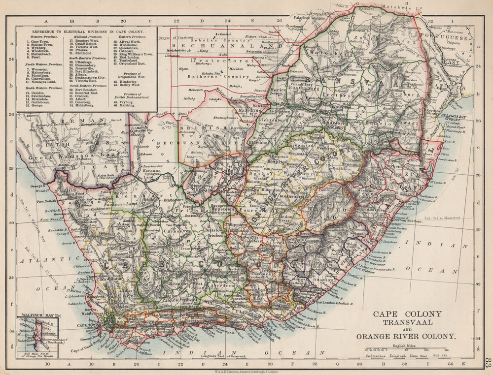 COLONIAL SOUTH AFRICA. Cape Colony. Orange River Colony. Transvaal 1903 map
