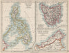 EAST ASIA. Philippines Tasmania North Borneo Brunei Sarawak. JOHNSTON 1903 map