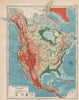 NORTH AMERICA PHYSICAL. Relief. Key mountains heights. Ocean depths  1903 map