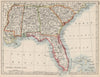 USA DEEP SOUTH. Florida South Carolina Georgia Alabama Mississippi USA 1903 map