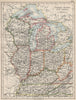 USA MID WEST. Wisconsin Michigan Illinois Ohio Indiana Kentucky TN 1903 map
